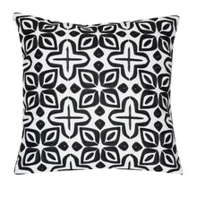 Beauty Embroidered Decorative Pillow (White/Black)