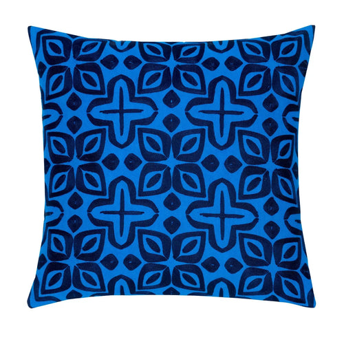 Beauty Embroidered Decorative Pillow (Peacock/Indigo)