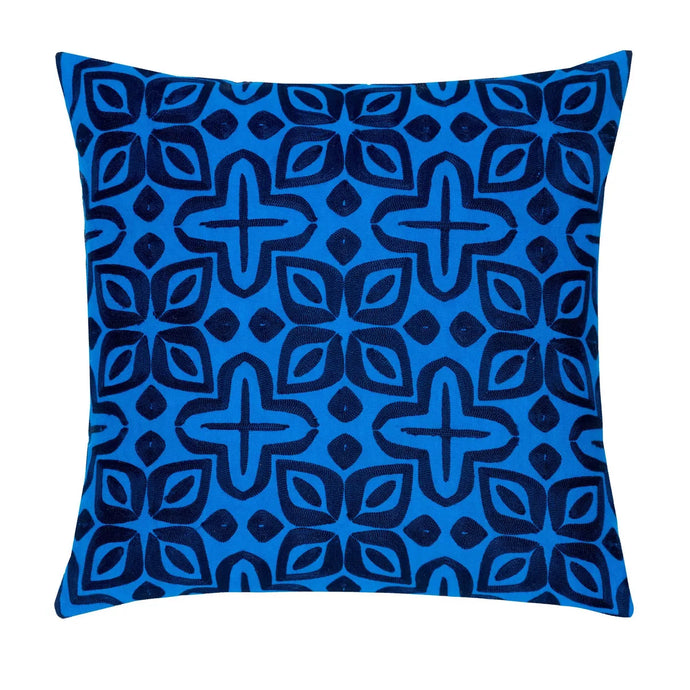 Beauty Embroidered Decorative Pillow (Peacock/Indigo)