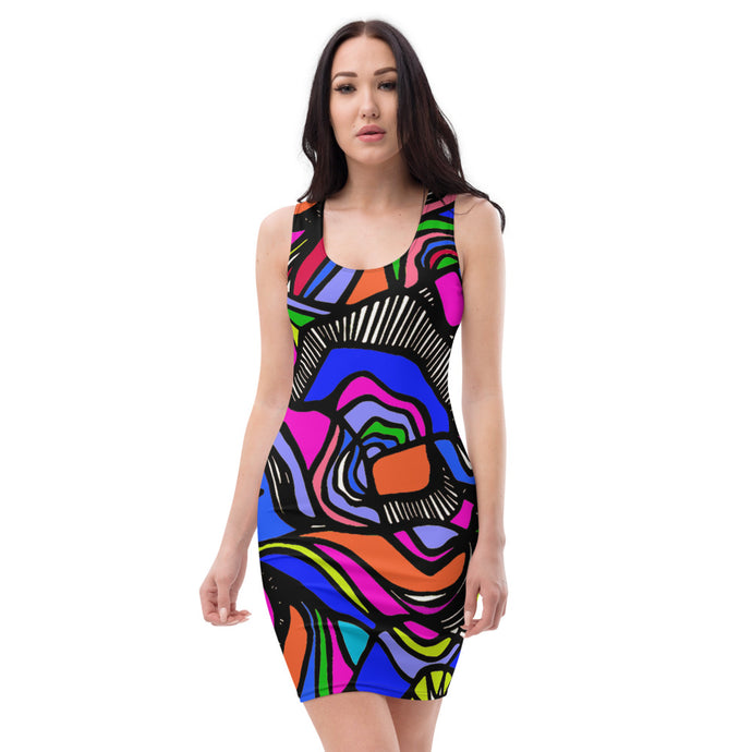 It's a Colorful Whirled Bodycon Dress