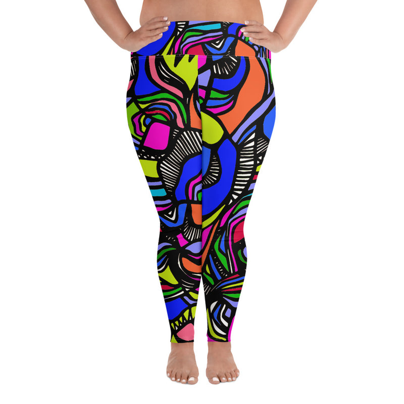 Designer Style Women's Graphic Print Stretch Fab Leggings - One Sized Fits  Most