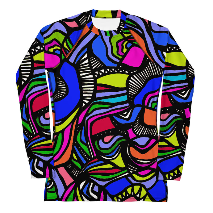 It's a Colorful Whirled Women's Long Sleeve Fitted Top